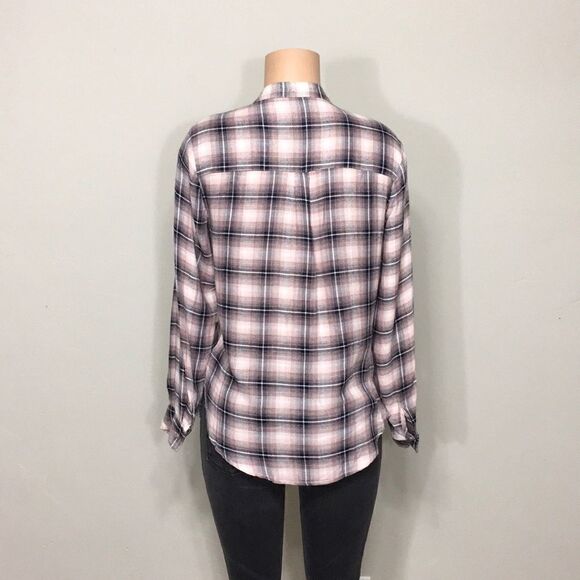 Plaid wrap and button comfy top. NWOT - Picture 4 of 7